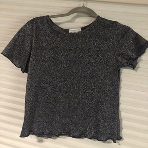 Sparkly Urban Outfitters scallop crop top